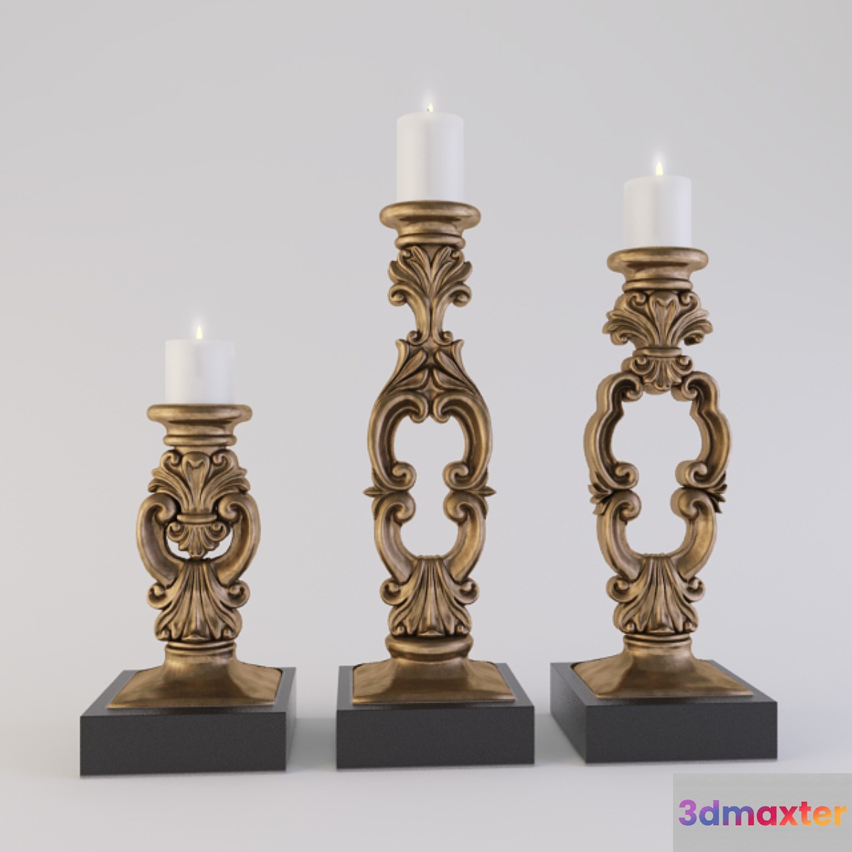 Candlesticks and candles (podsvechniki so svechami)
