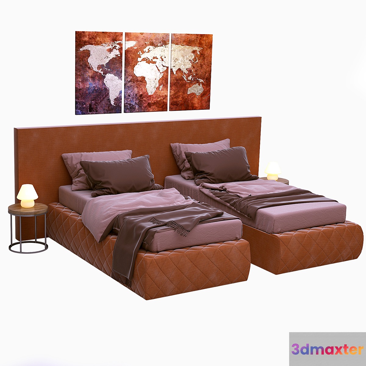 Bed Meridiani Tuyo Low Plain + Spring Base Diamond