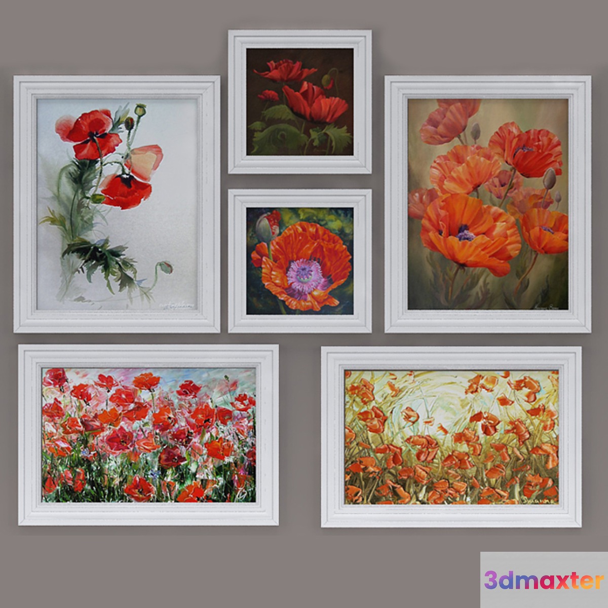 Set of modern paintings 