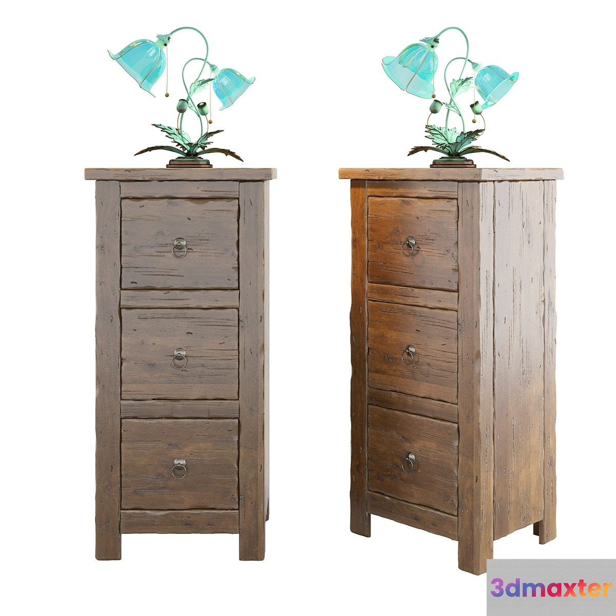 Vintage cabinet with art nouveau lamp