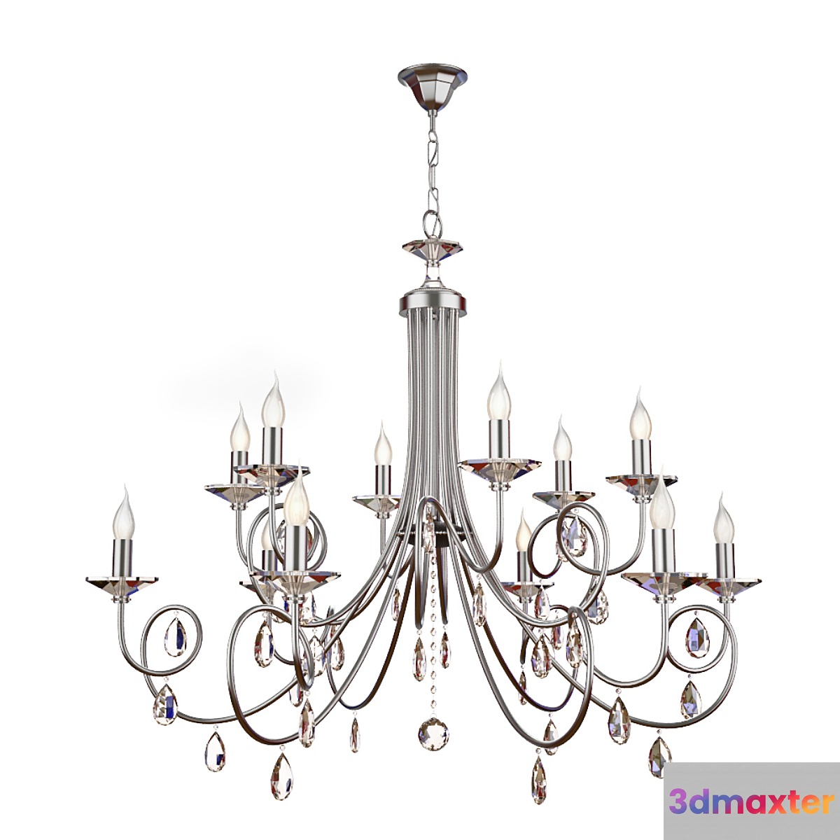Chandelier Orion Licht Räume LU 1670_6 + 6 Silber-matt