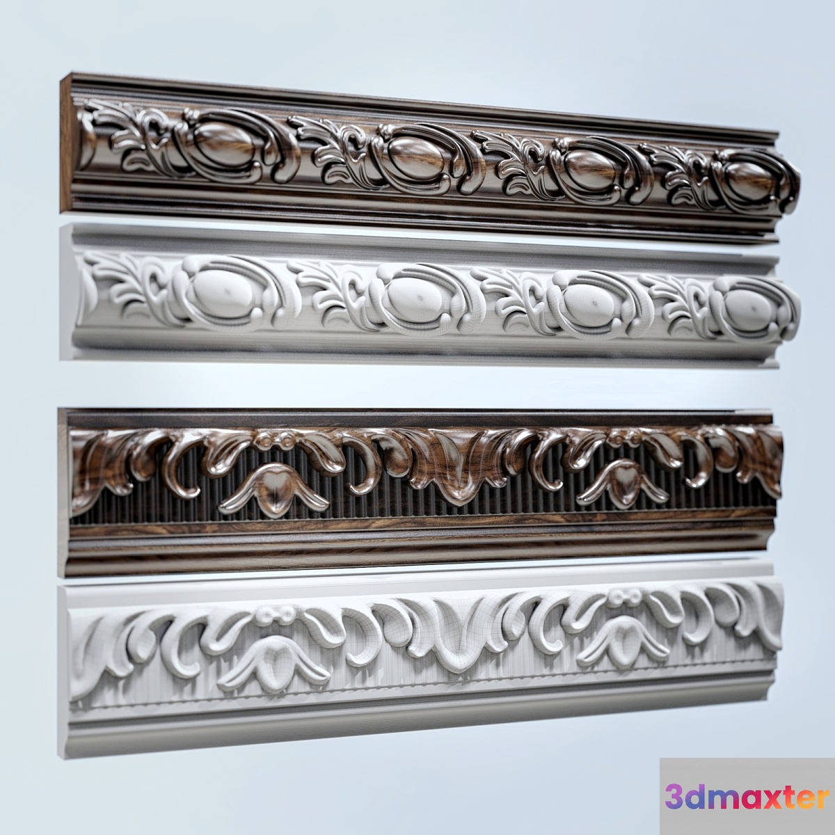 Set stucco moldings.