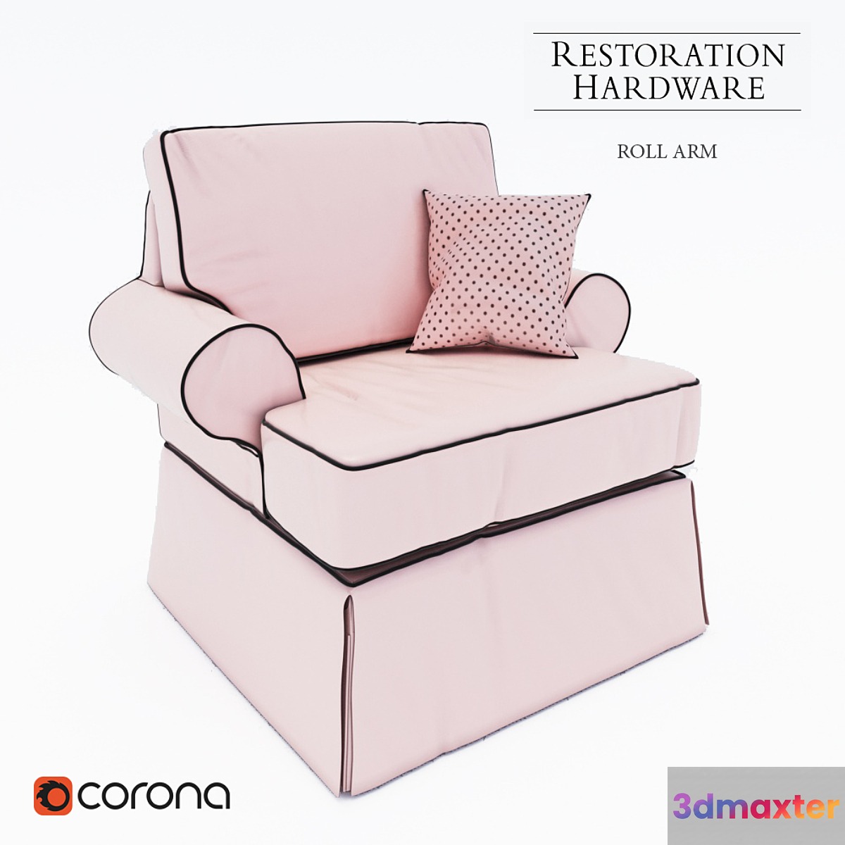 ARMCHAIR WITH CASES ROLL ARM
