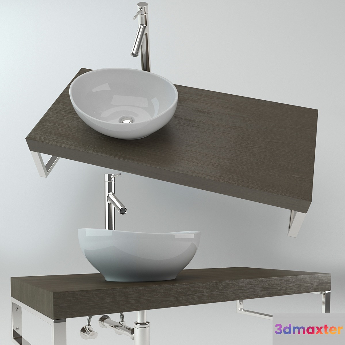 Washbasin on the wooden plate - No.5