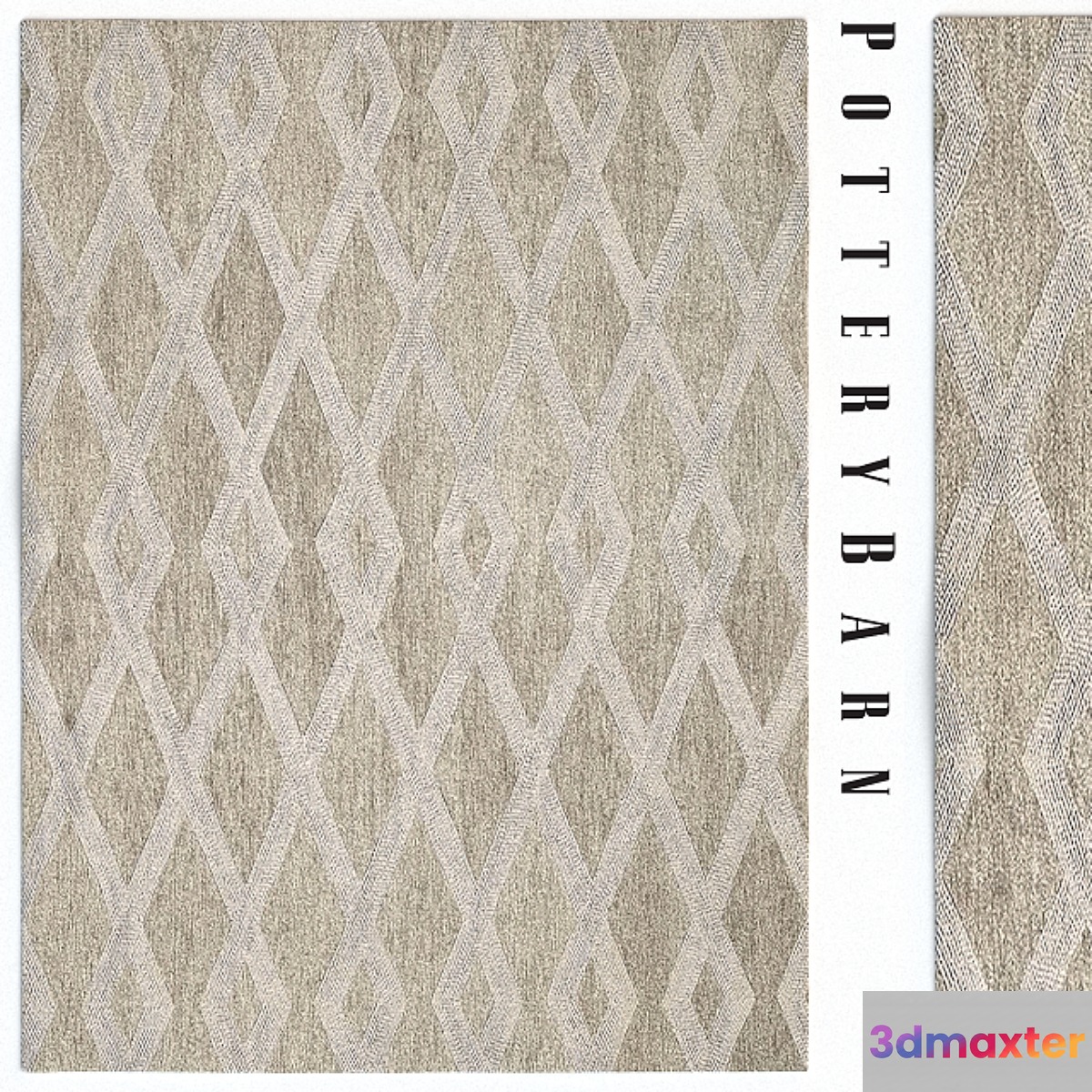 Carpet Pottery Barn ChaseTufted Rug 3D Max
