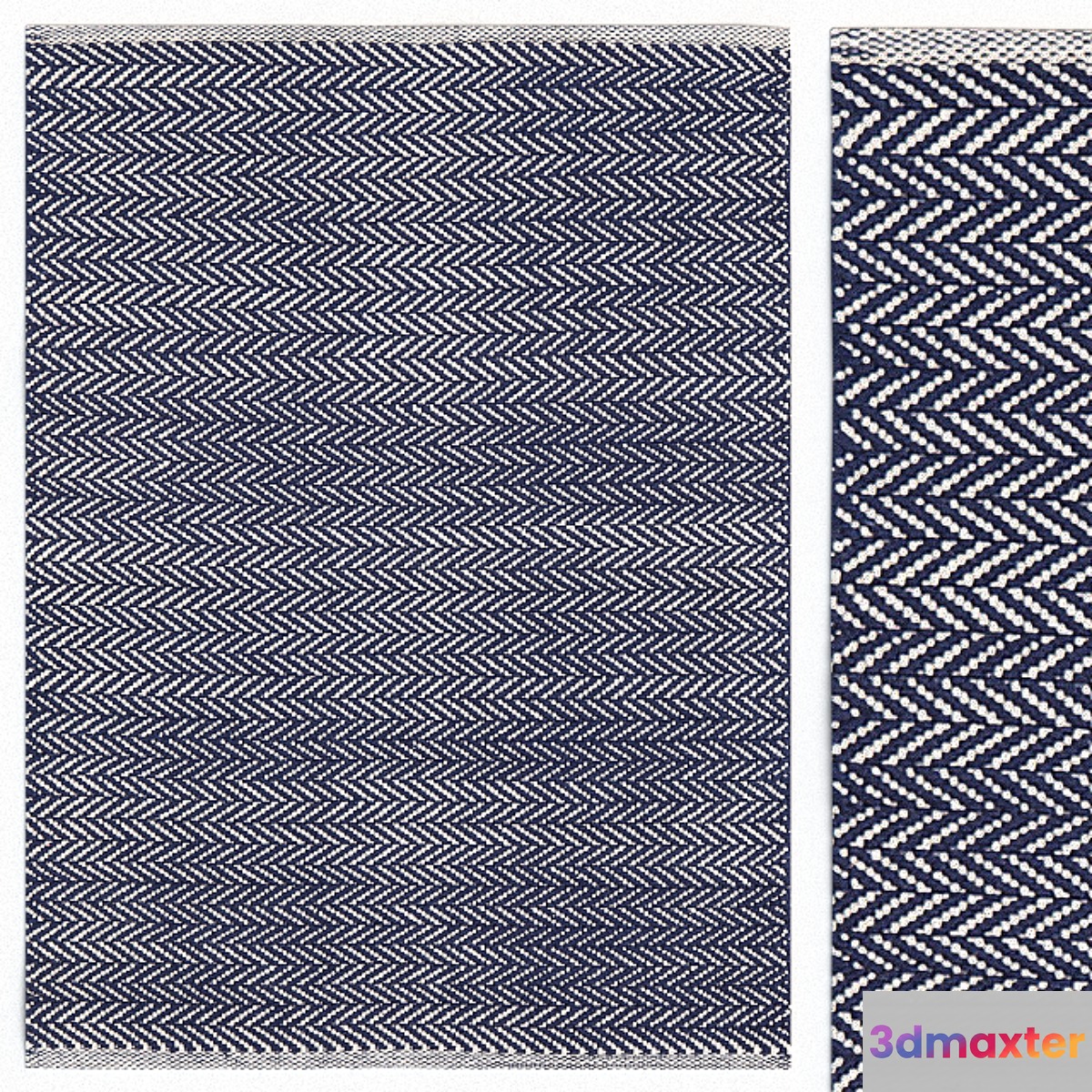 Carpet Dash & Albert Herringbone Indigo Woven Cotton Rug