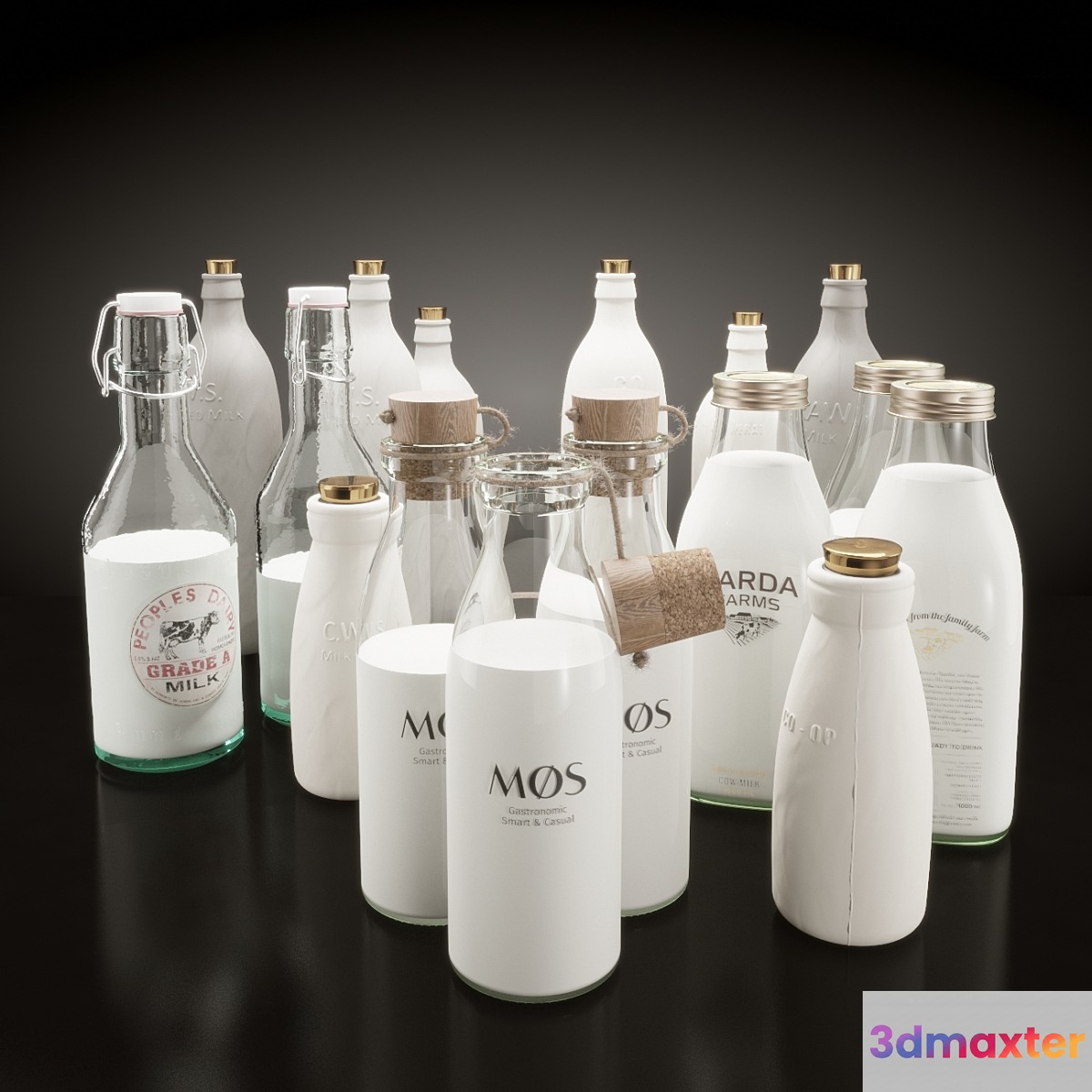 Milk bottles set - No.2