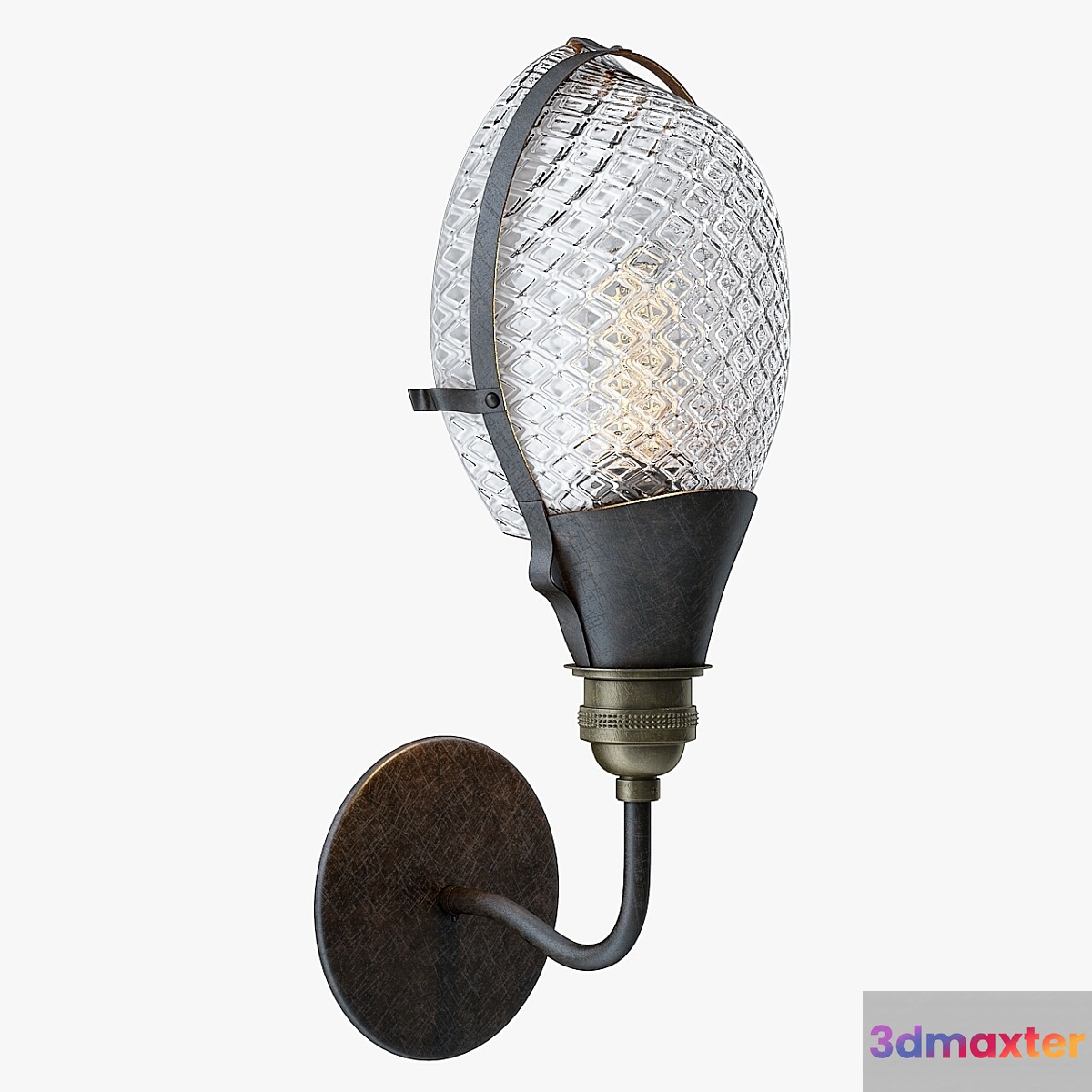 Early Style Quilted Glass Operating Room Light Sconce