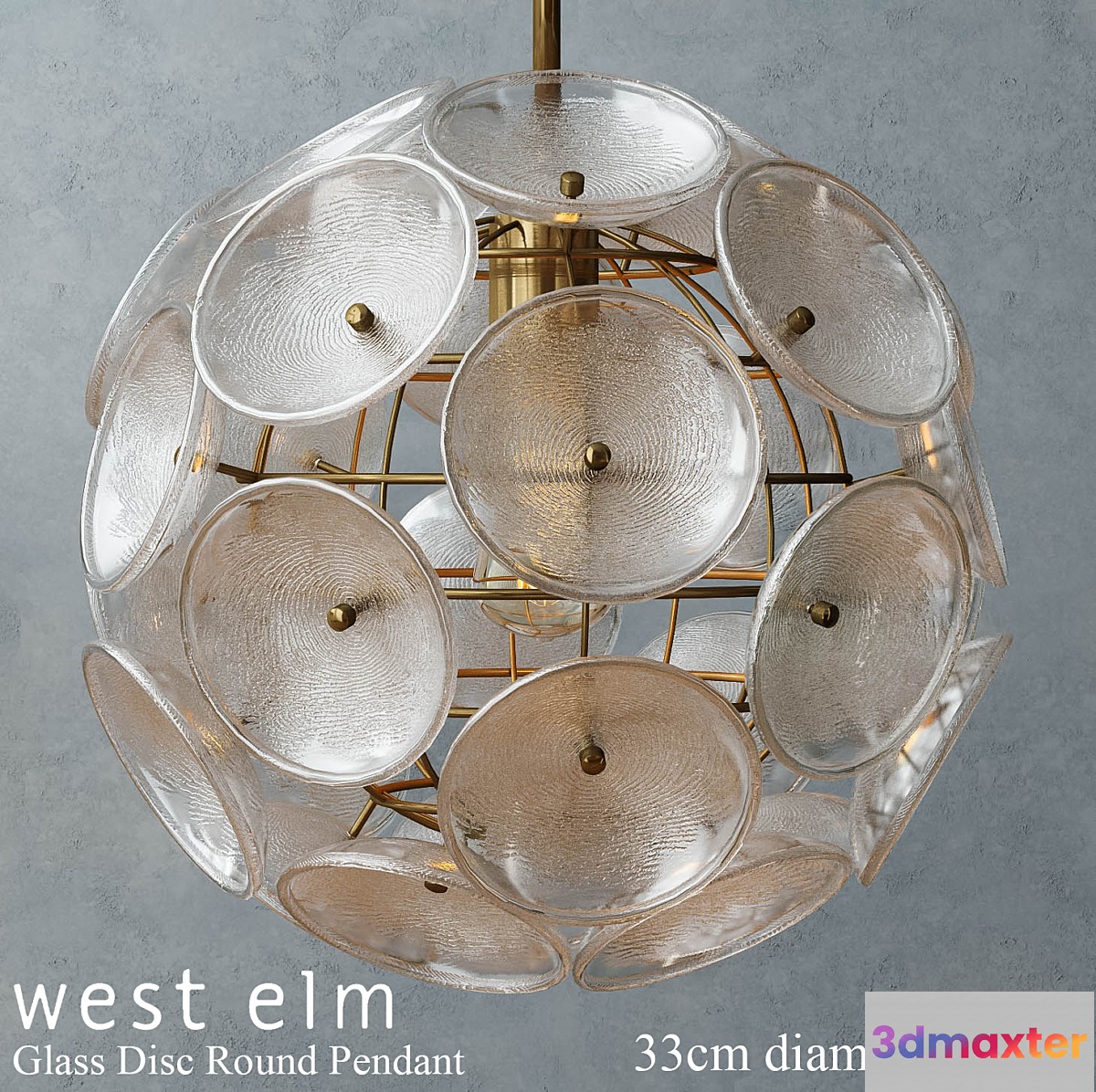 West elm - Glass Disc Round Pendant