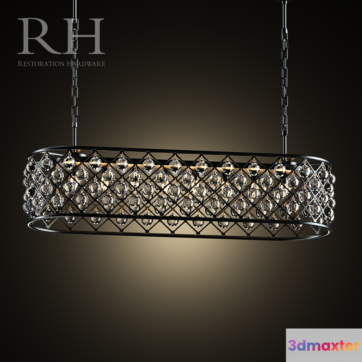 RH SPENCER RECTANGULAR CHANDELIER 3D Max
