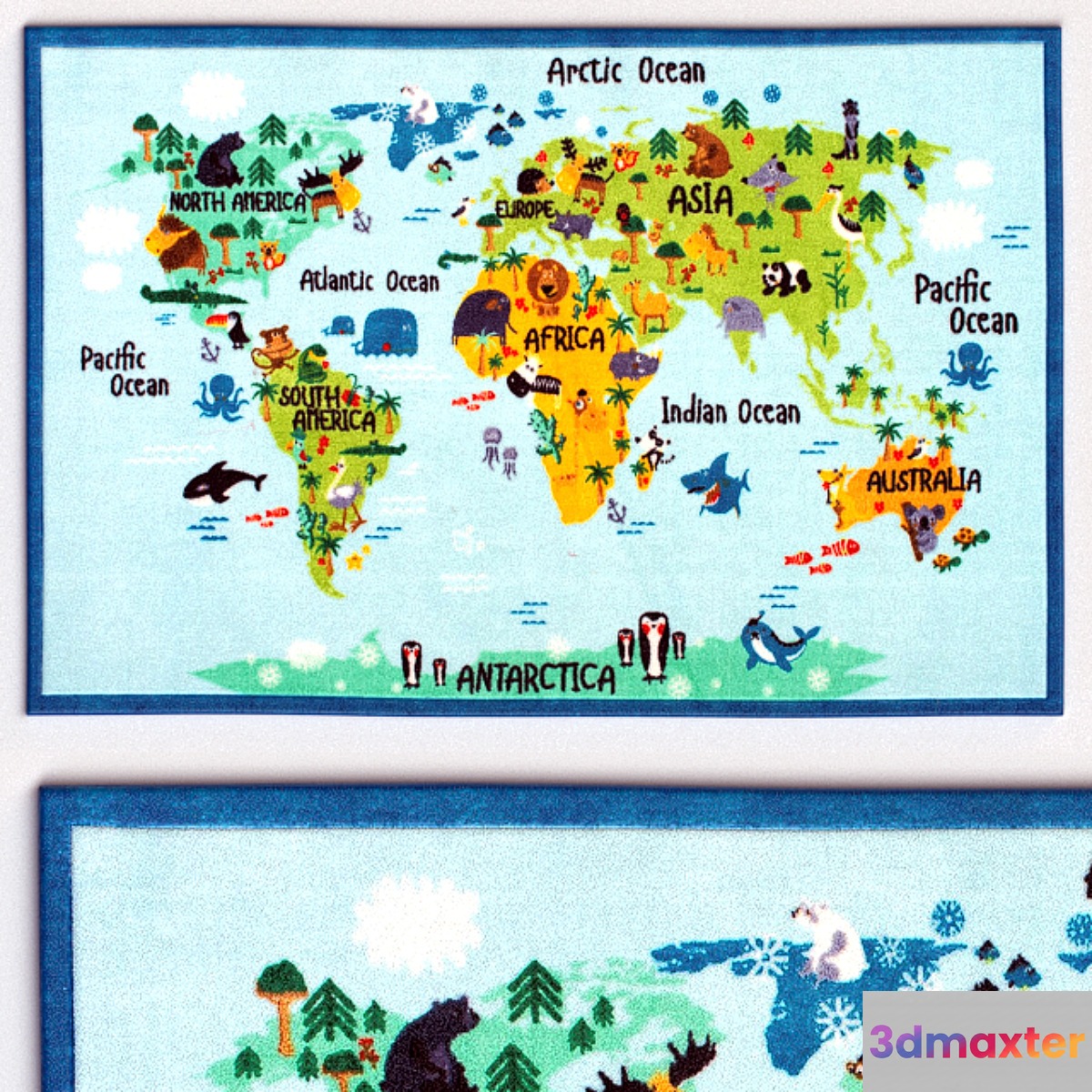 Carpet NuLoom Animal World Map Rug