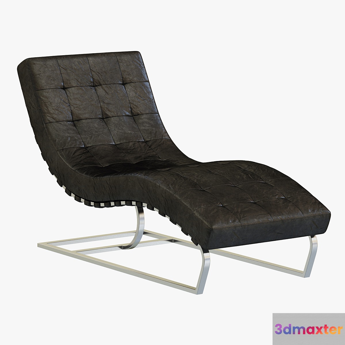 RH Modern Rossi Tufted Leather Chaise 3D Max