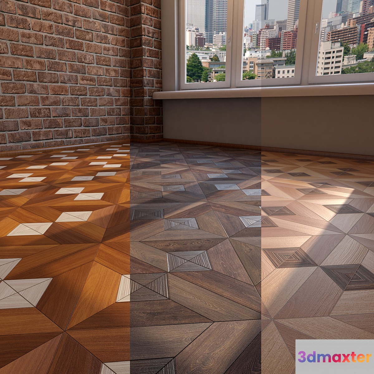 Modular parquet 3D Max