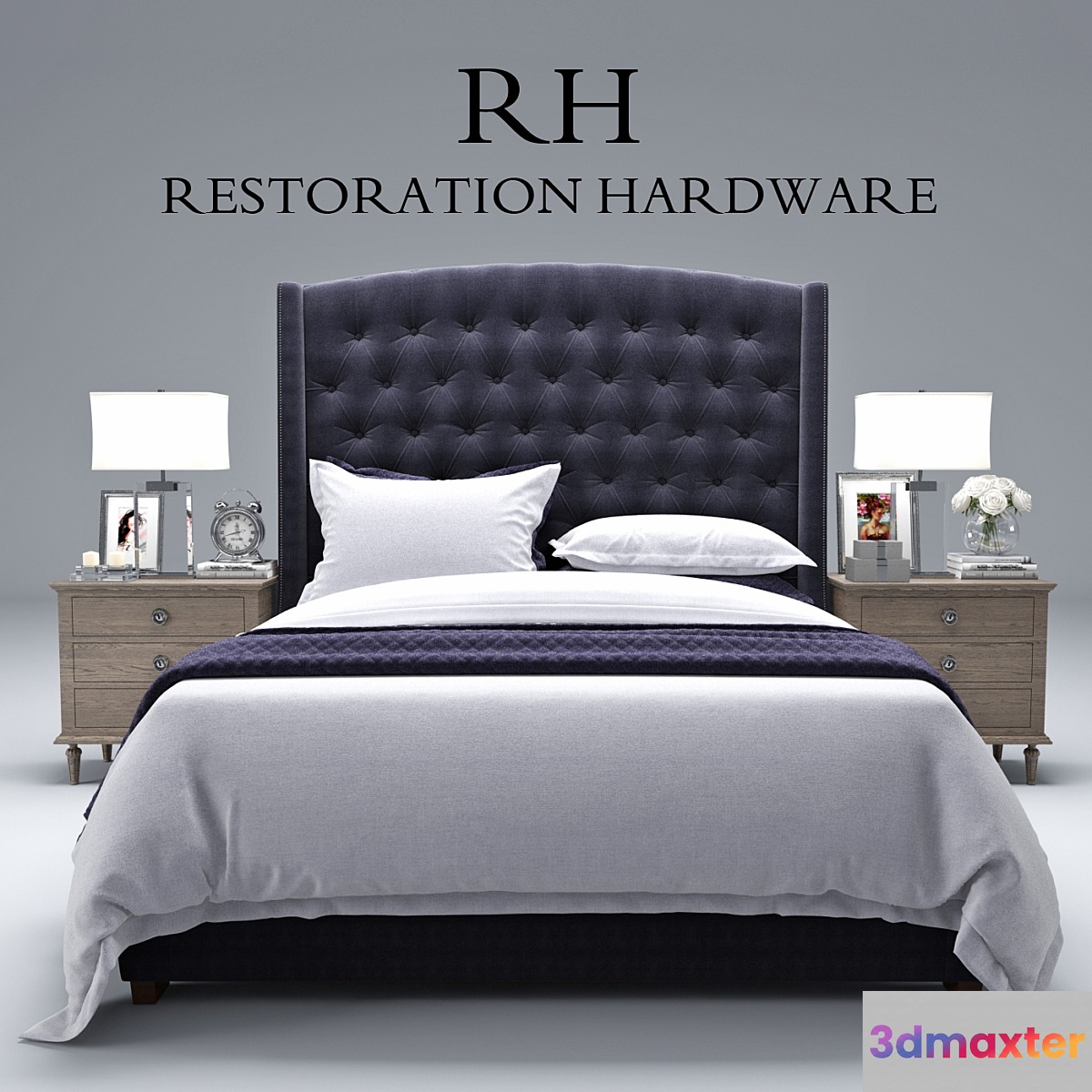 Restoration Hardware Warner Fabric Tufted bed
