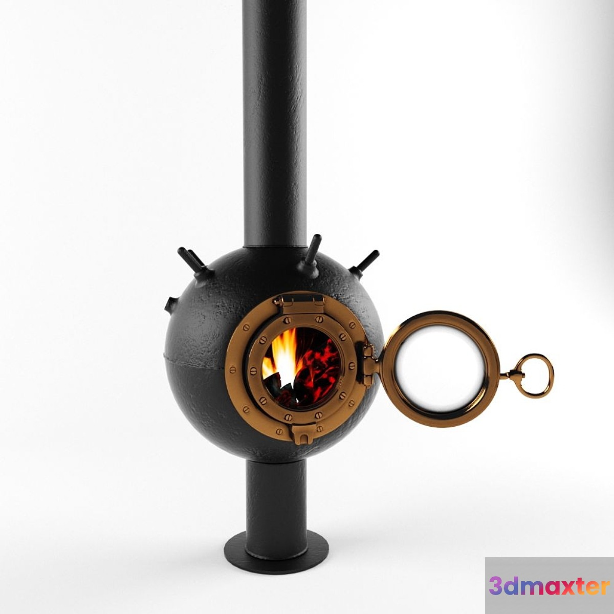 Suspended fireplace bathyscaphe