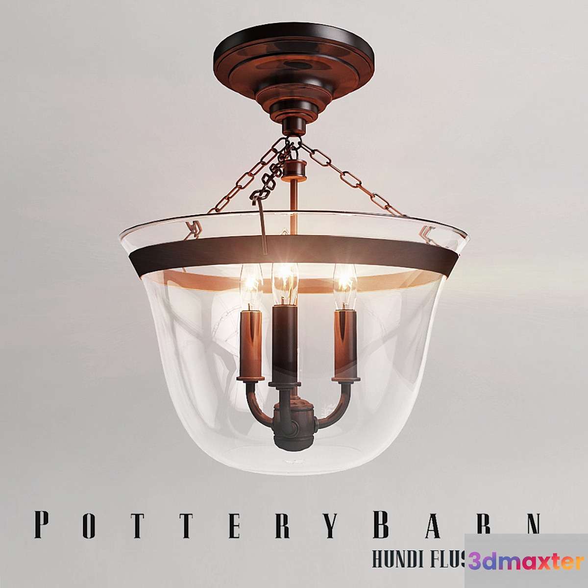 Chandelier POTTERY BARN HUNDI FLUSHMOUNT