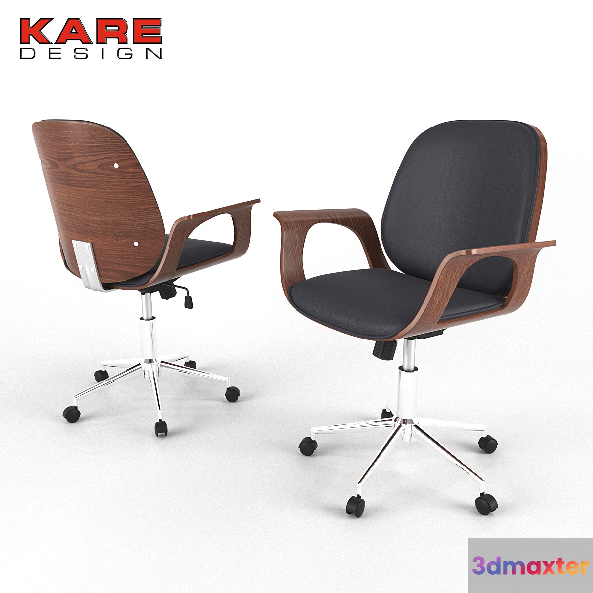 Office Chair Patron Walnut 3D Max