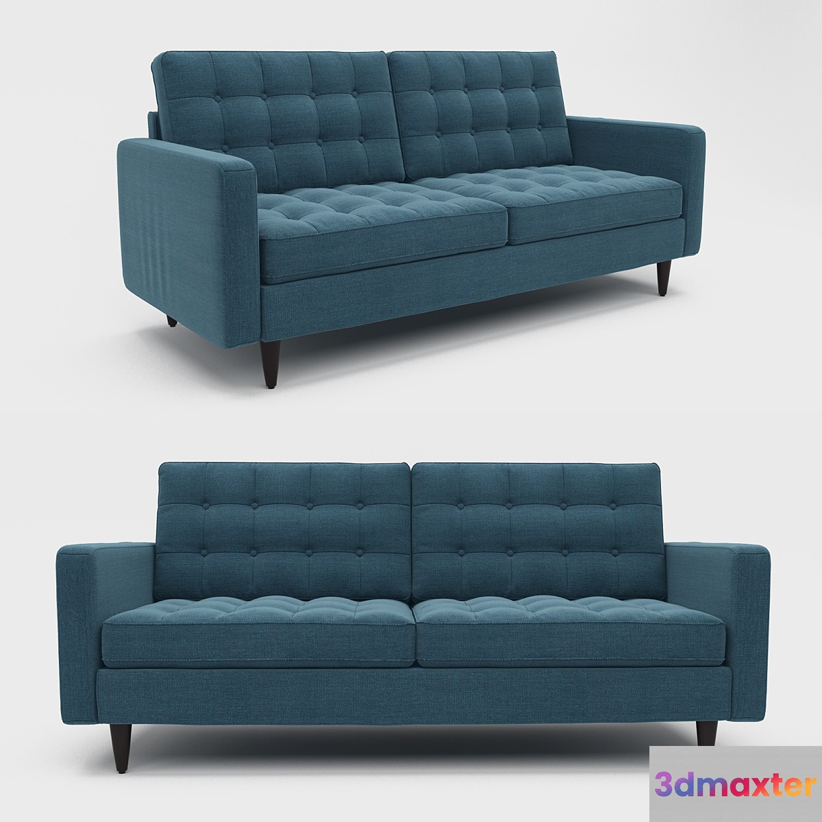 Empress Upholstered Sofa in Azure 3D Max