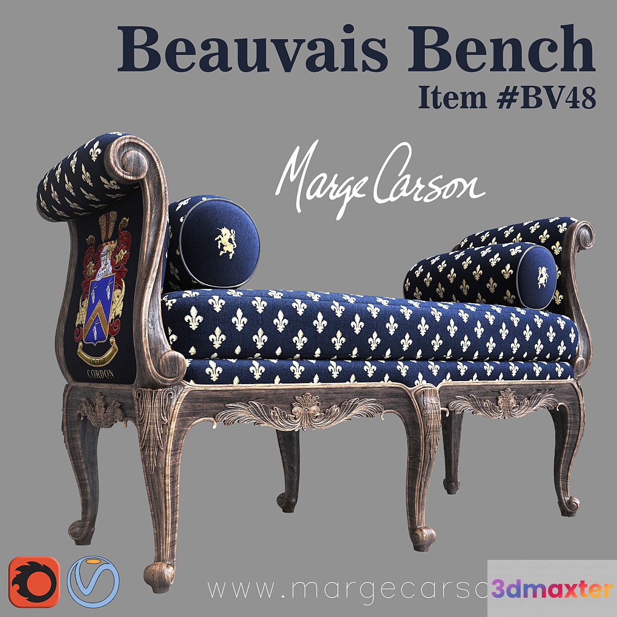 Beauvais Bench 3D Max