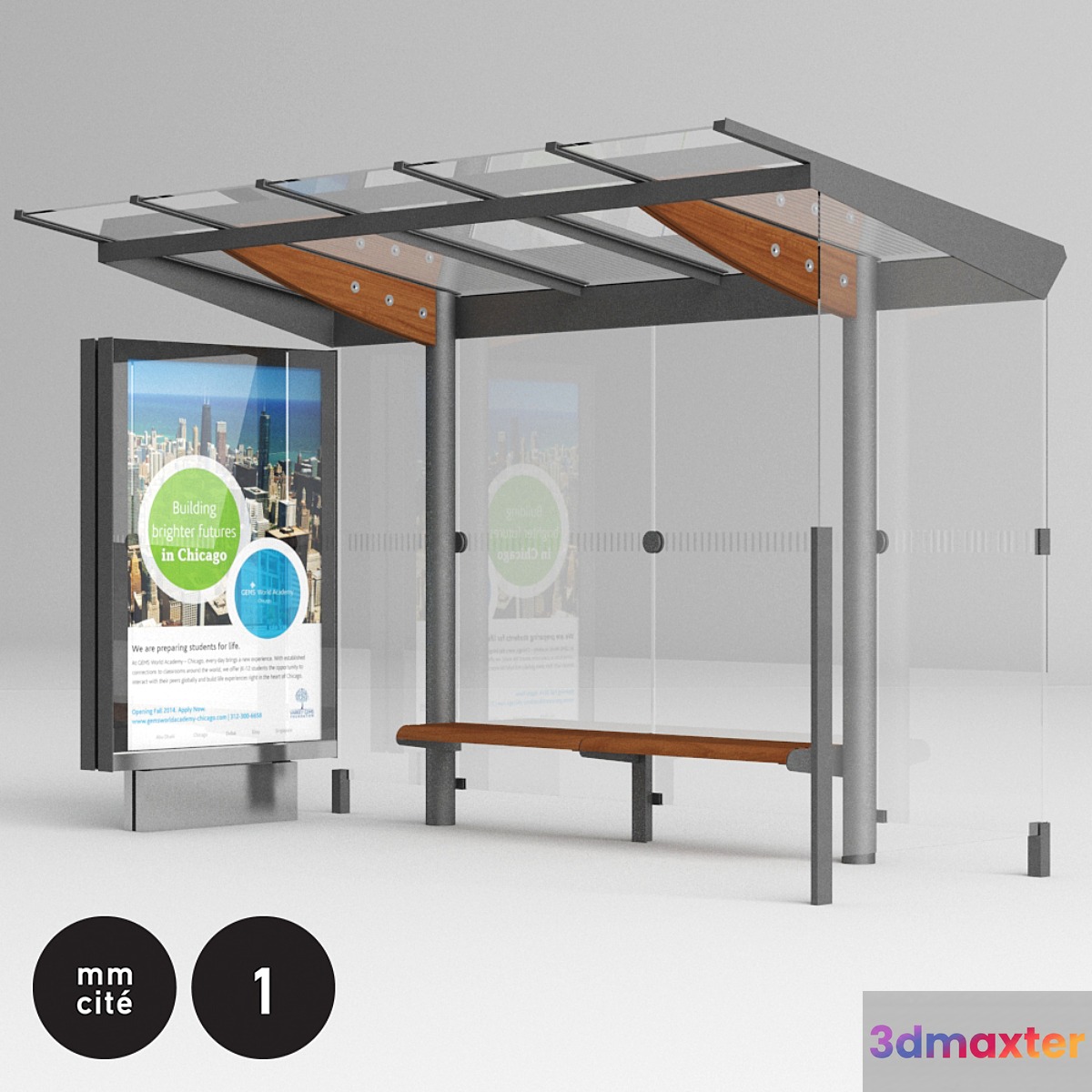 bus stop shelter mmcité regio REG210b 3D Max