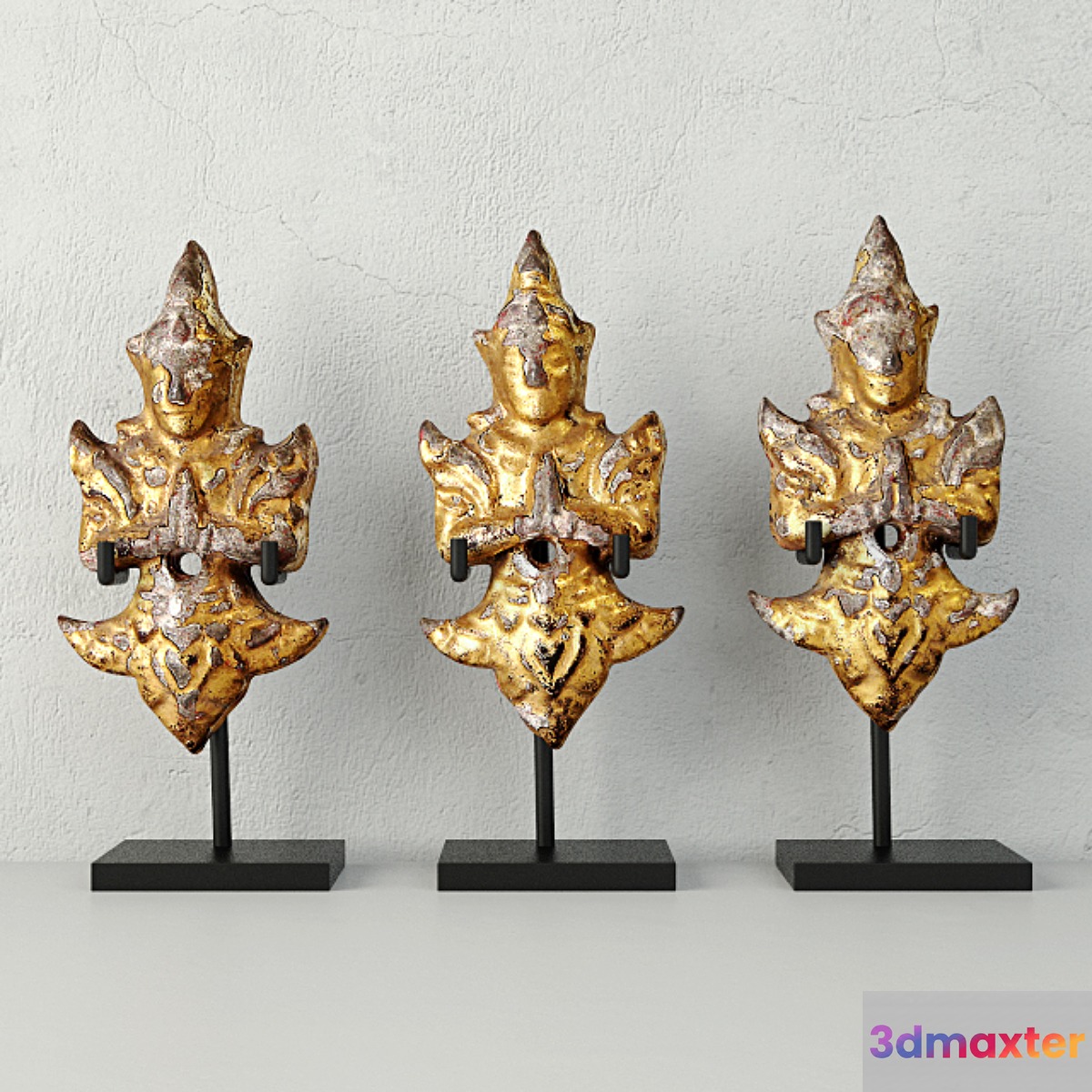 19th-C. Thai Gilded Angels - No.3