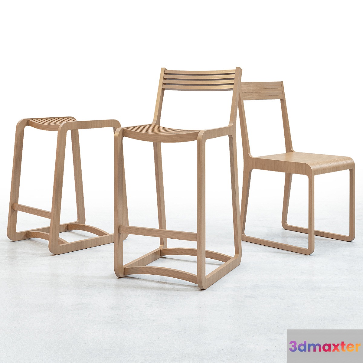 UNIKA MØBLÄR chairs with table 3D Max
