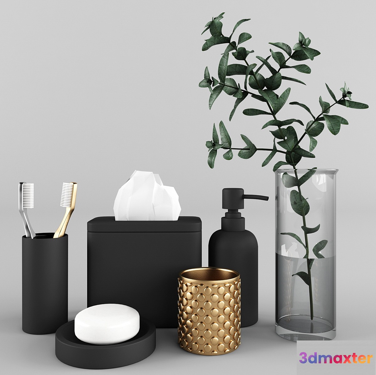 A set of accessories for the bathroom - No.2 3D Max