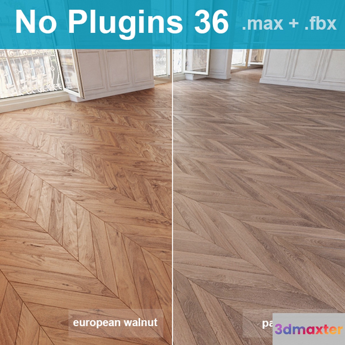 Parquet 36 (2 species without the use of plug-ins) 3D Max