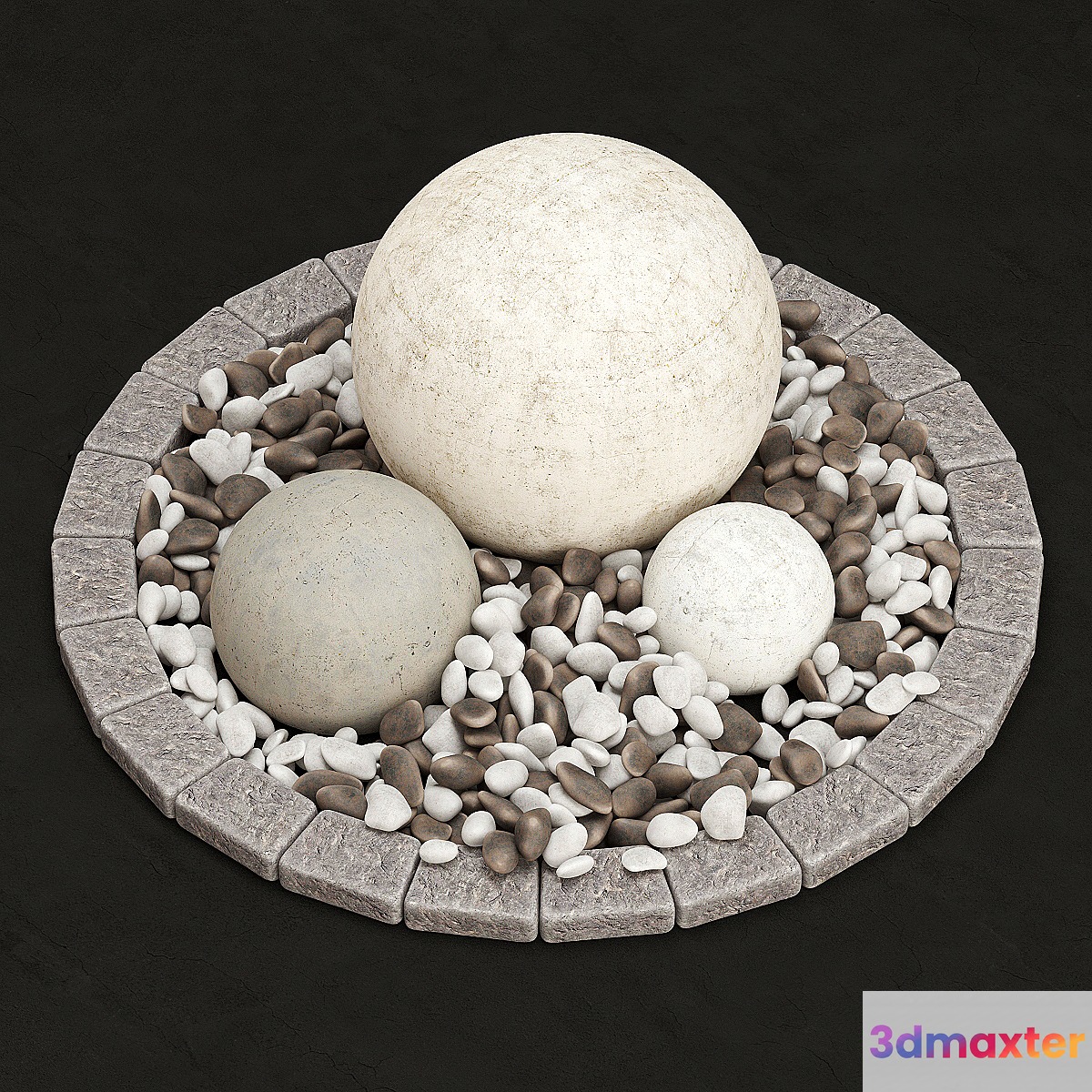 stone flower bed 3D Max