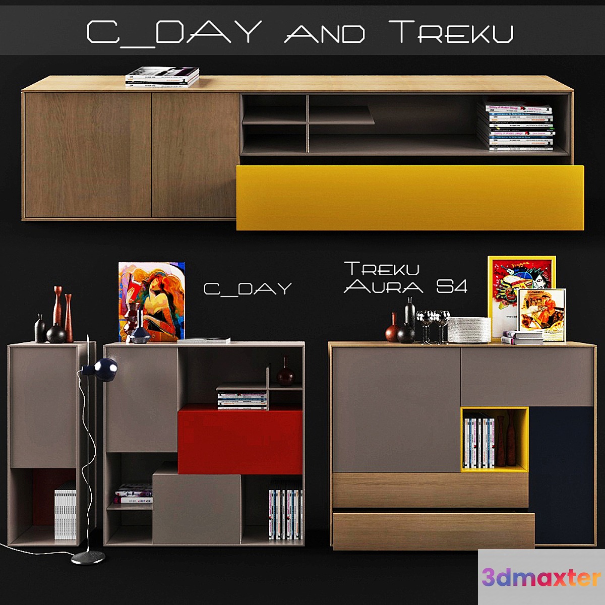A set of furniture C_Day _ TREKU 3D Max