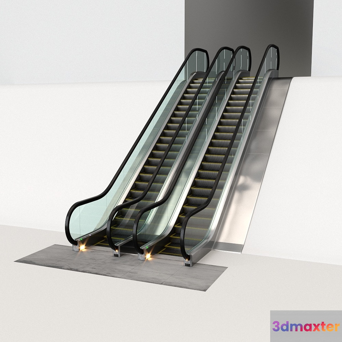 Escalators animated 3D Max
