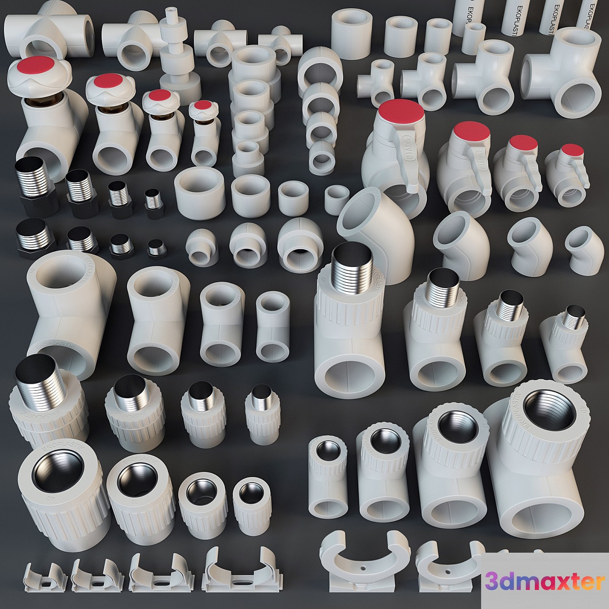 Pipes and fittings wavin ekoplastik 3D Max