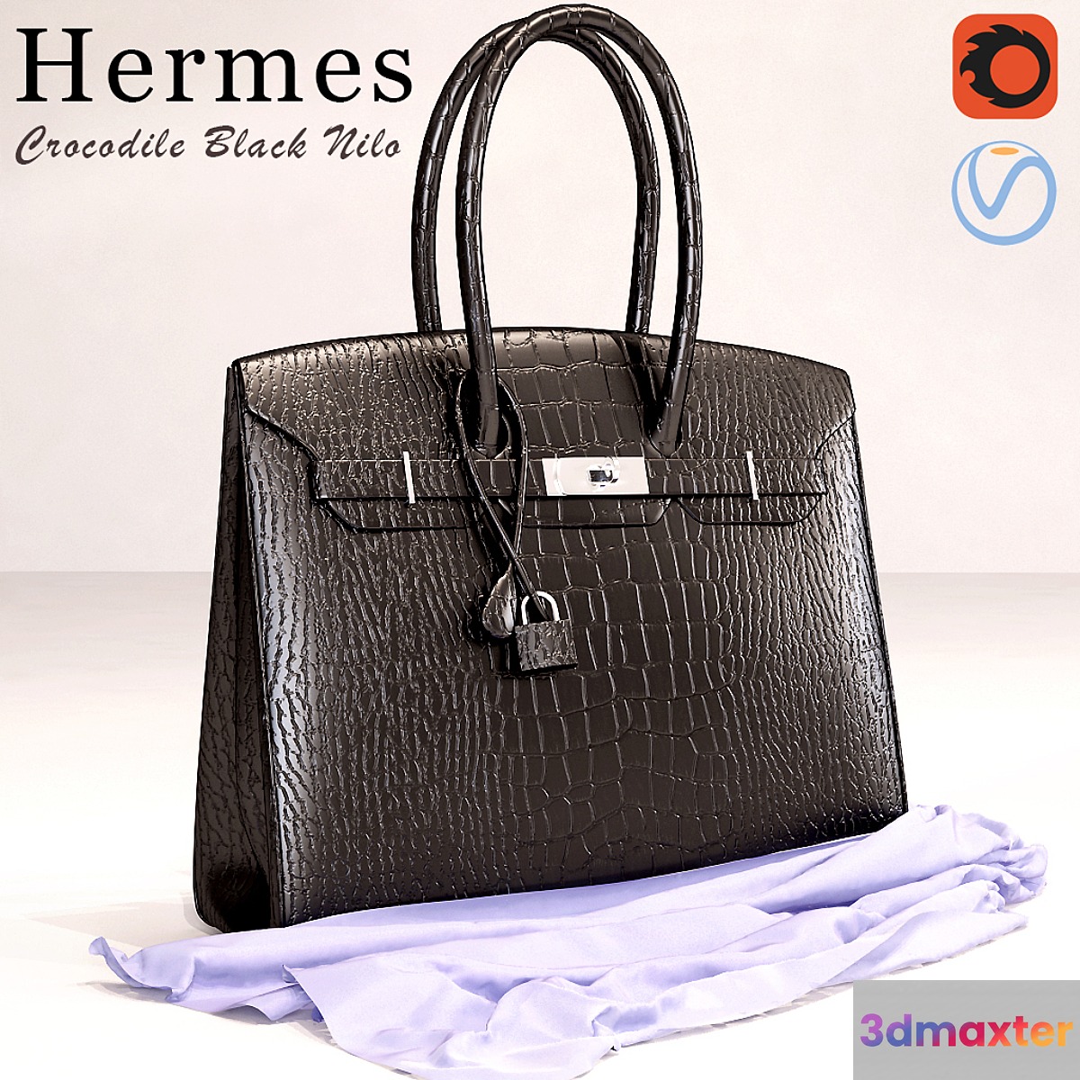 Bag Hermes Black Crocodile Birkin Bag