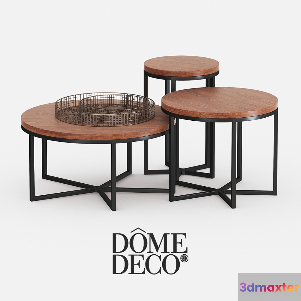 Dome deco set of coffee tables with decor - No.2