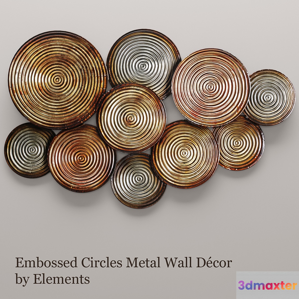 Embossed Circles Metal Wall Décor by Elements wall decor panels discs circles wall decor panel loft decor