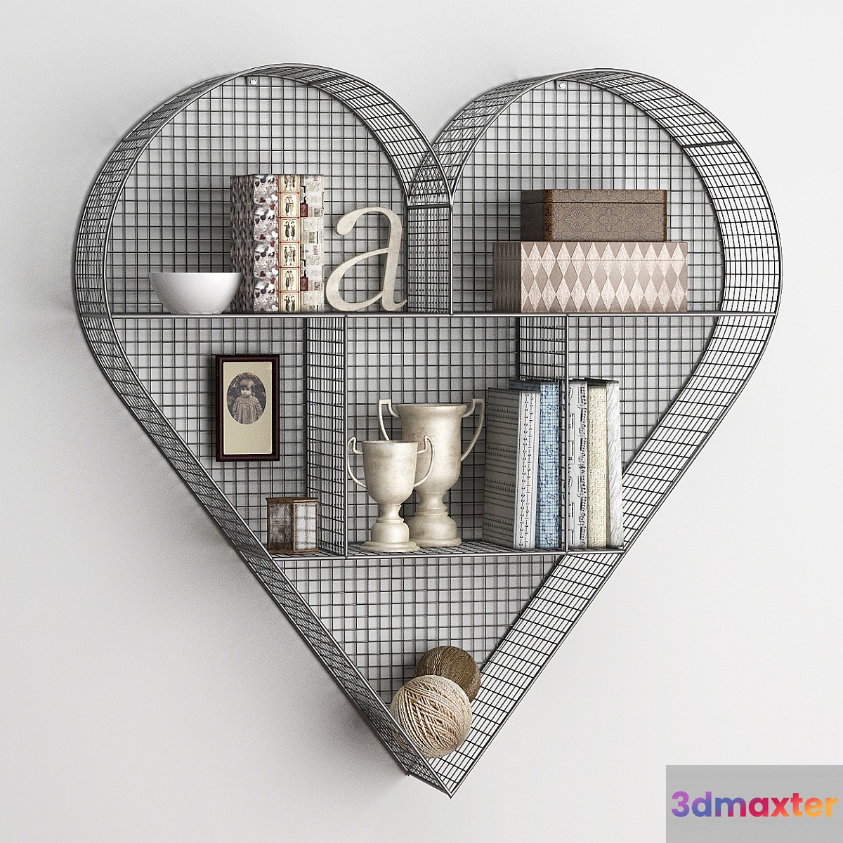 SHELF HEART ZINC 3D Max