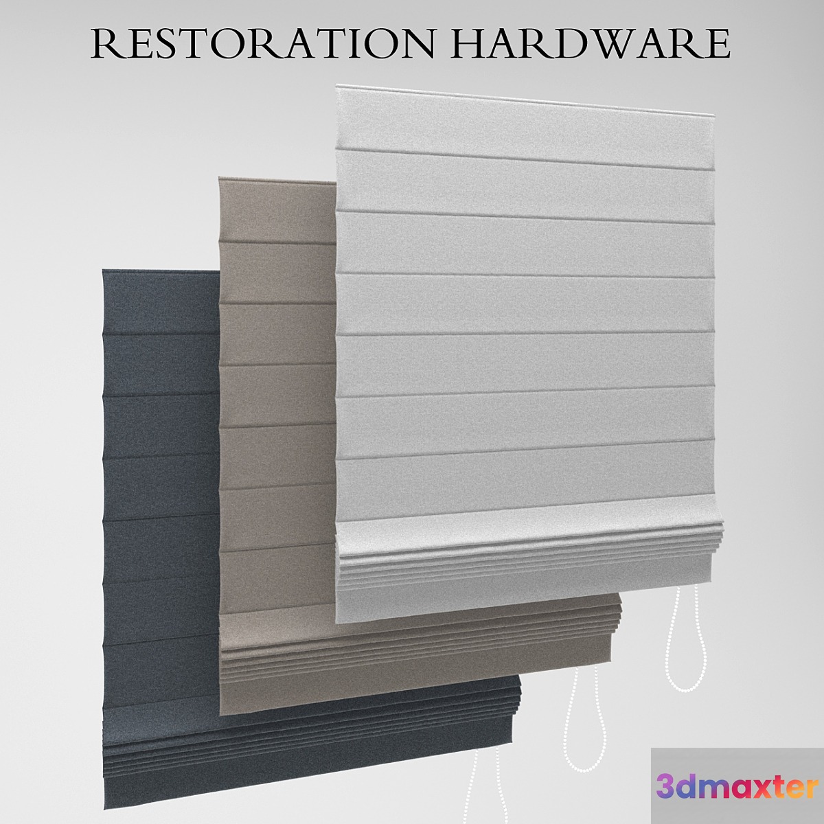Restoration Hardware tailored romain shade 3D Max