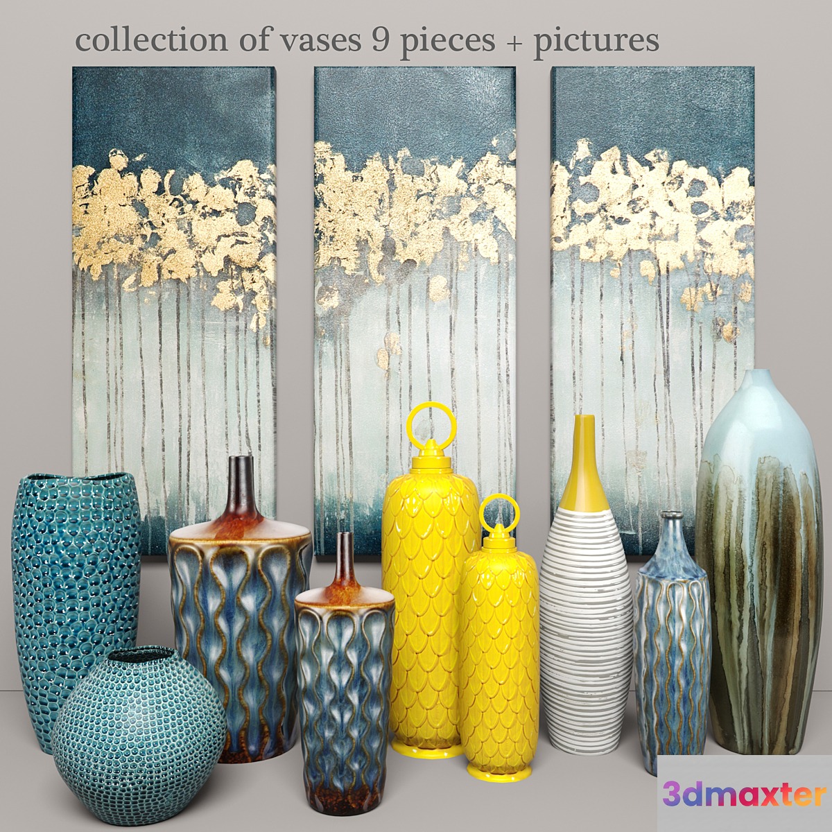 collection of vases 9 pieces + pictures - No.2
