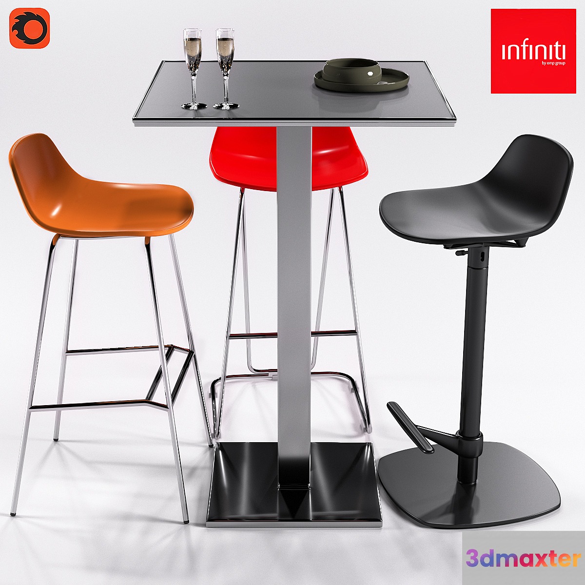 Infiniti Plano + 3 Stools Pure Loop Series