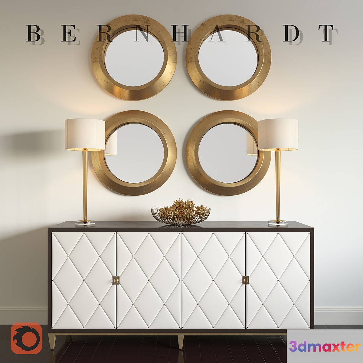 Bernhardt Jet Set Buffet &Jet Set Round Mirror