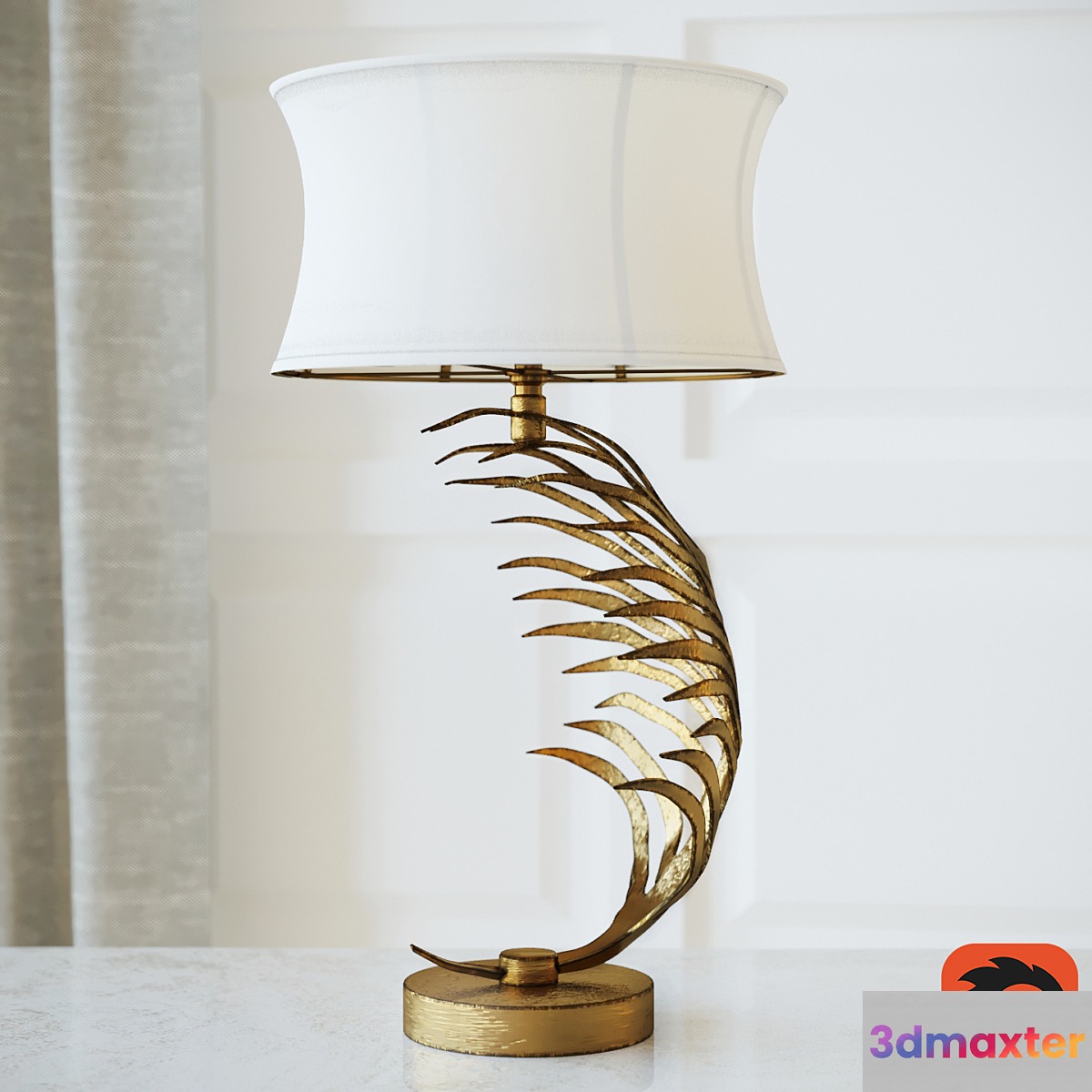 Metal Palm Frond Table Lamps