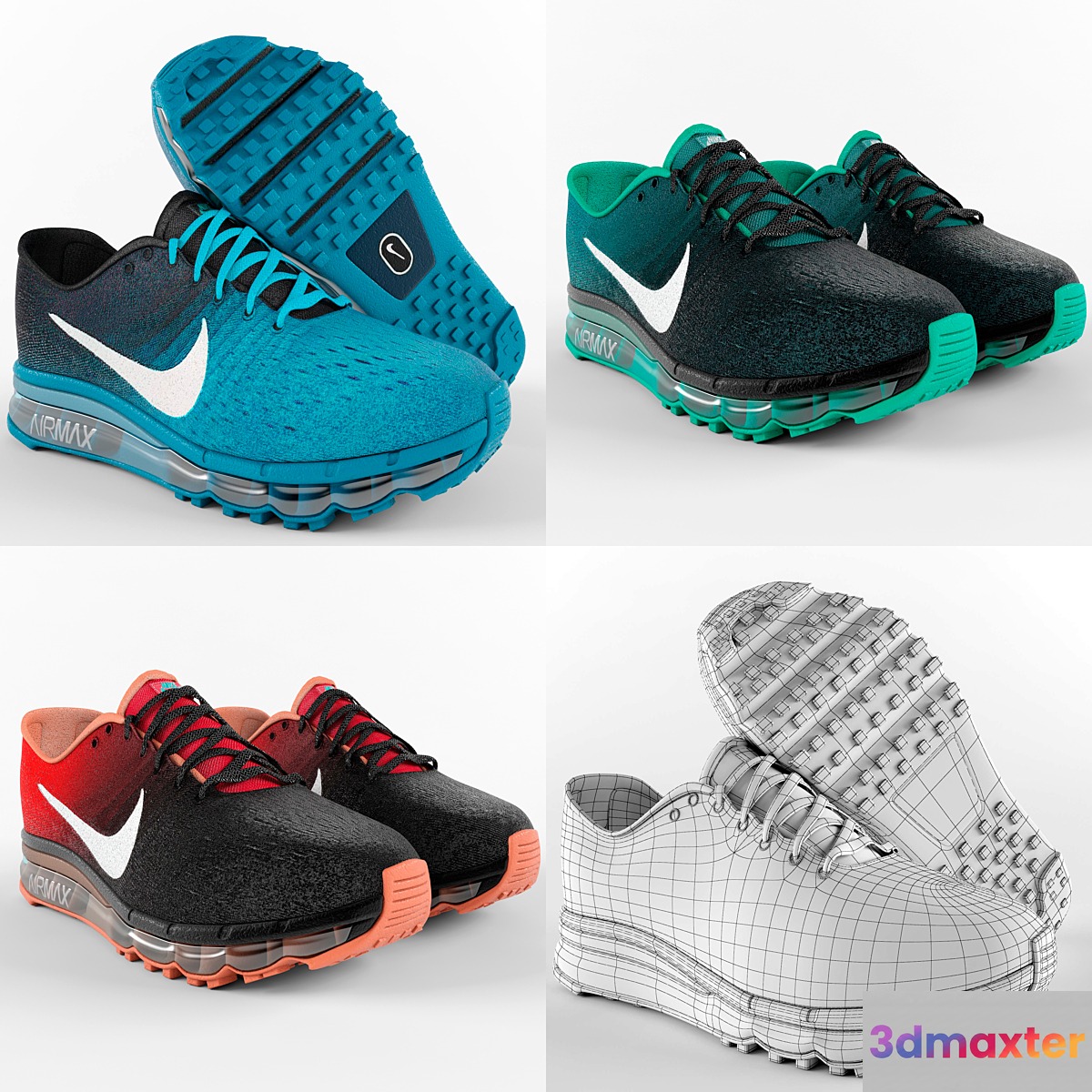 Low poly sneakers Nike Air Max