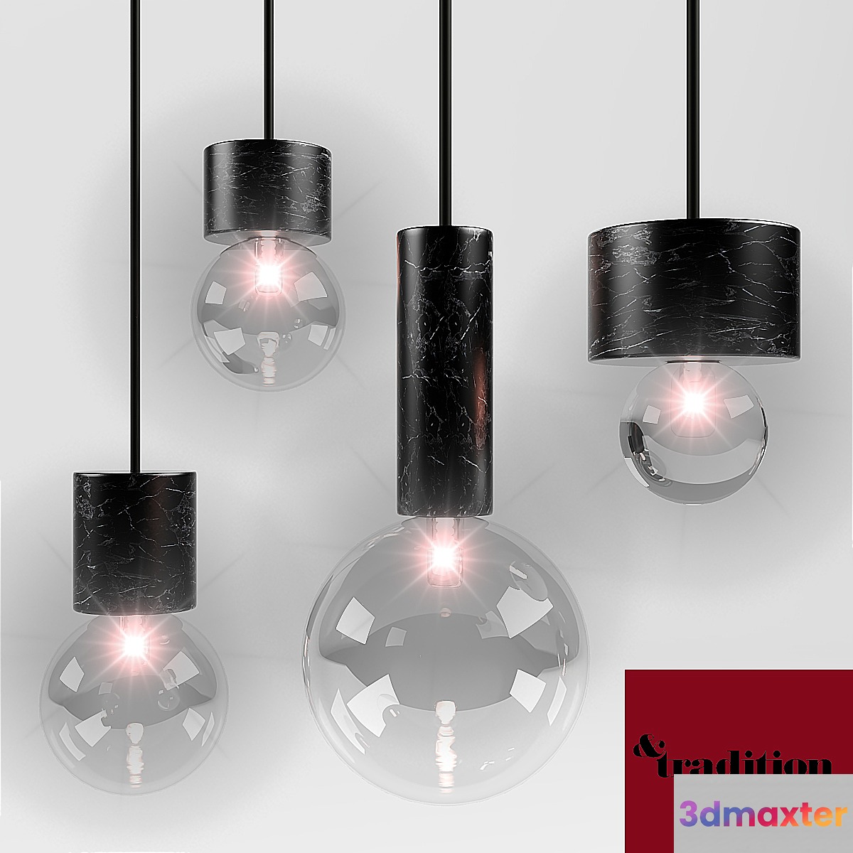 &Tradition Marble Light Pendan Set