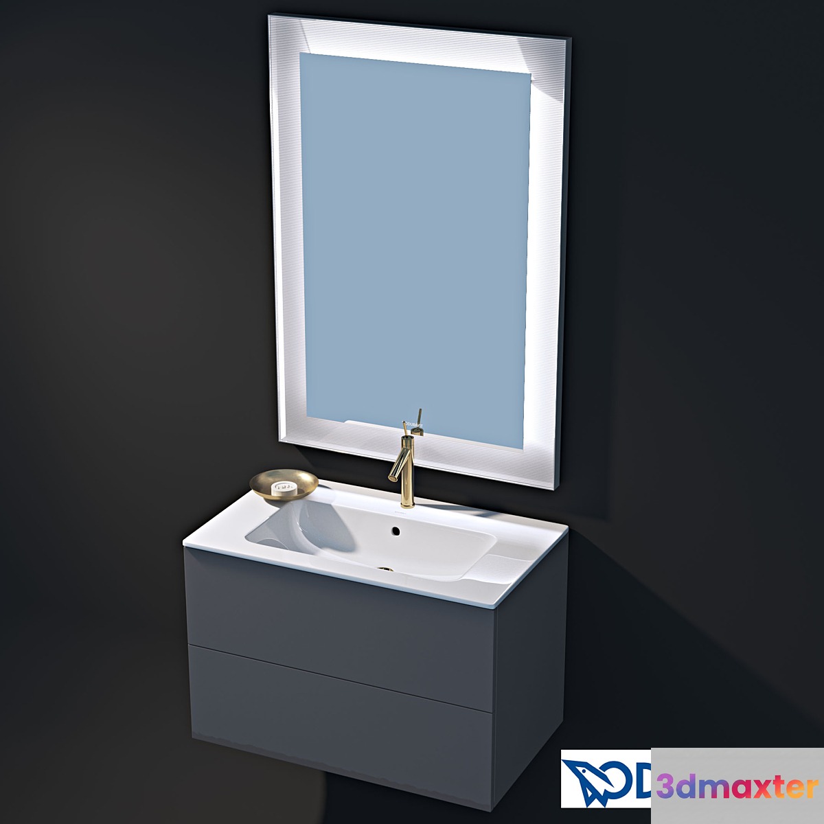 Duravit sink Stand L-cube 820x480x550 c sink and mirror 3D Max
