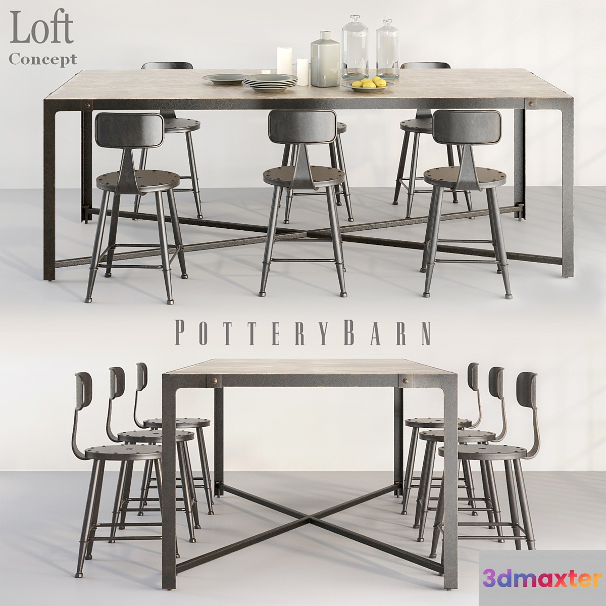 POTTERYBARN DINING TABLE AND LOFT MINI CHAIR