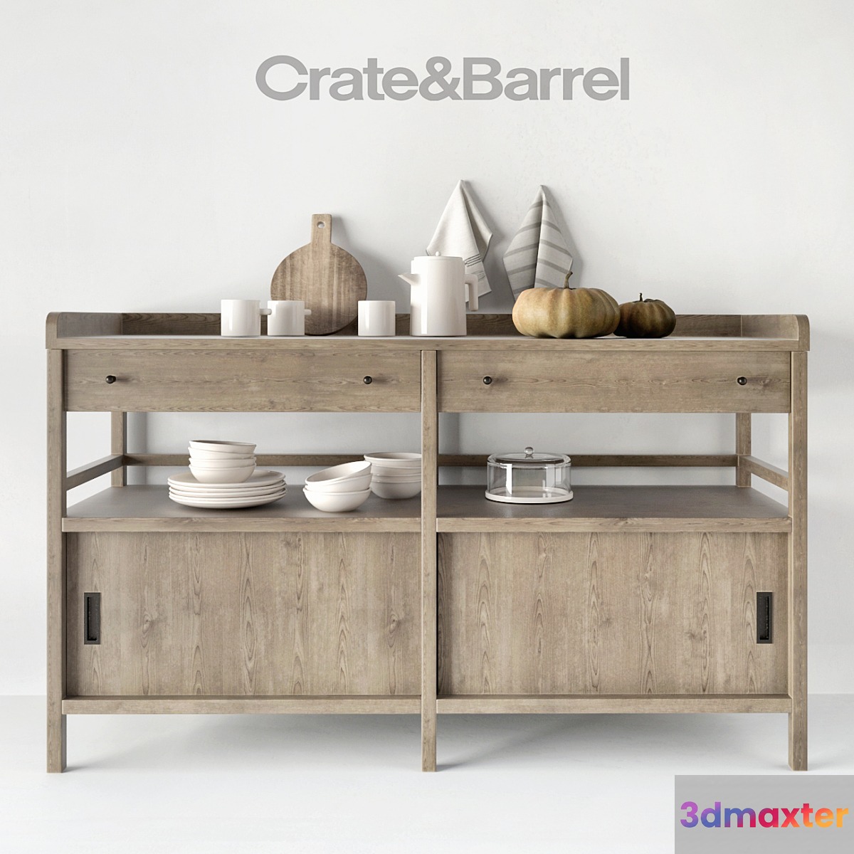 Brookline Grey Sideboard 3D Max