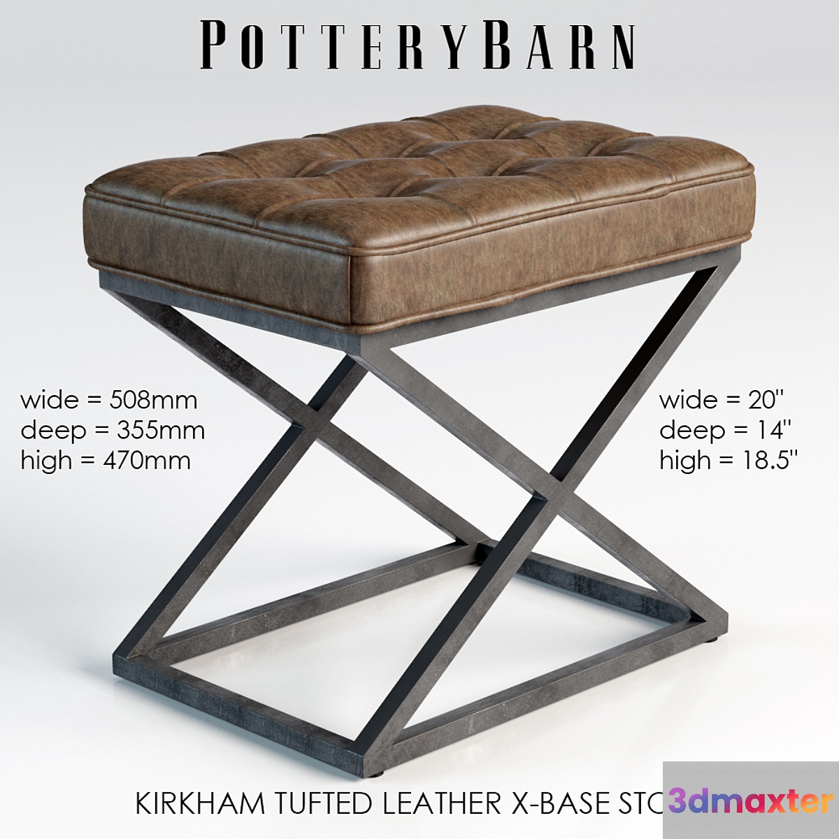 Poof Pottery Barn 3D Max