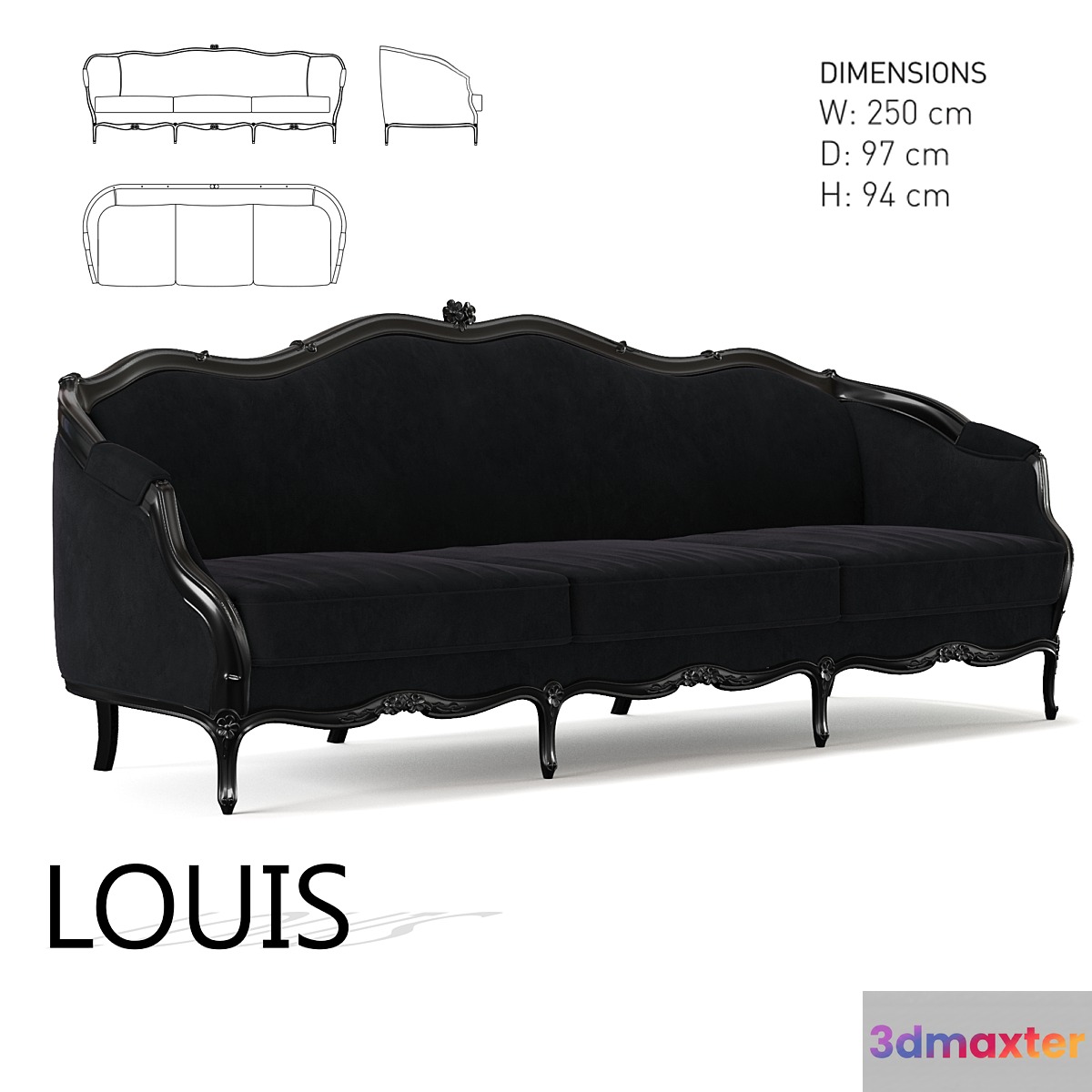 Sofa LOUIS 3D Max