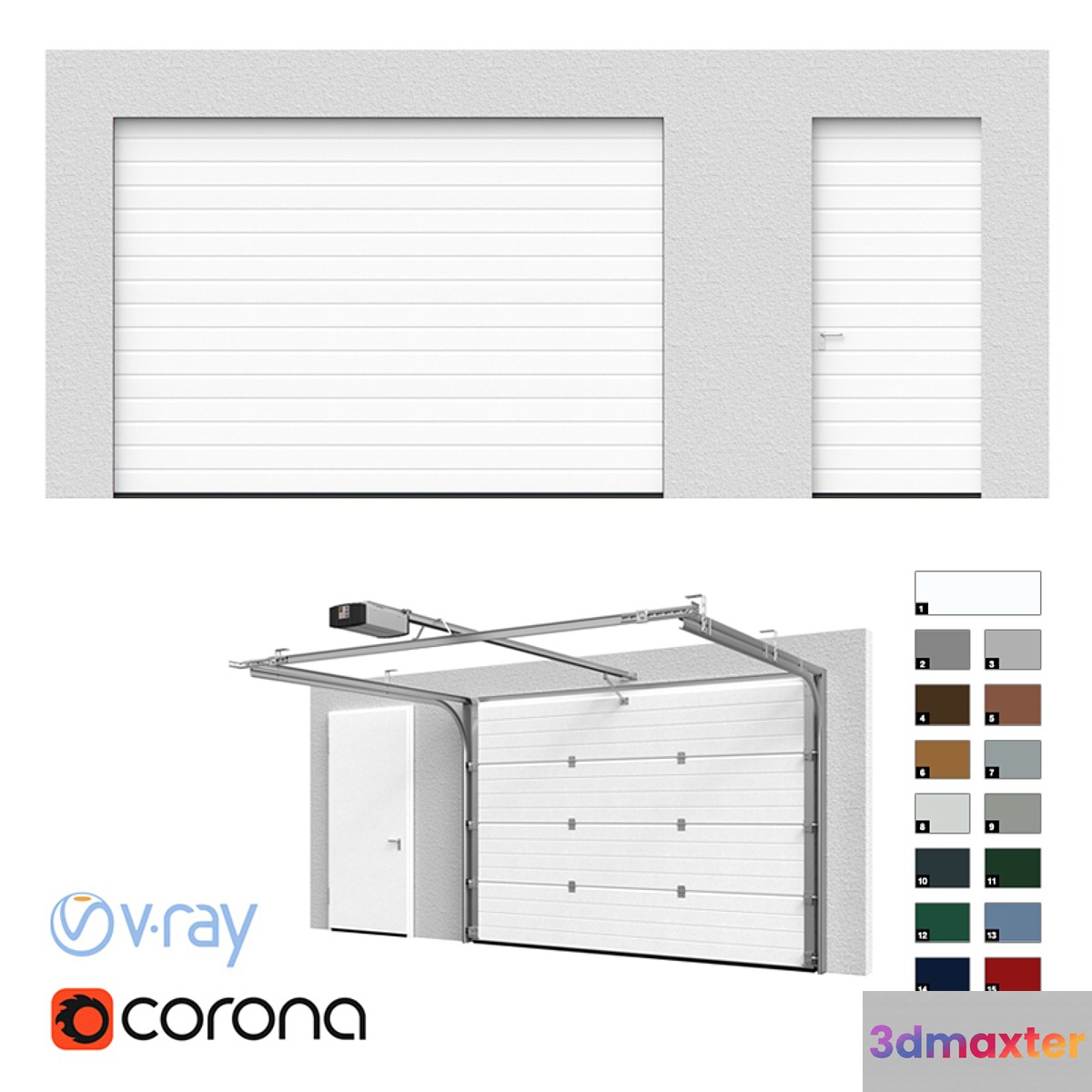 Hormann Sectional doors open _ closed with side door