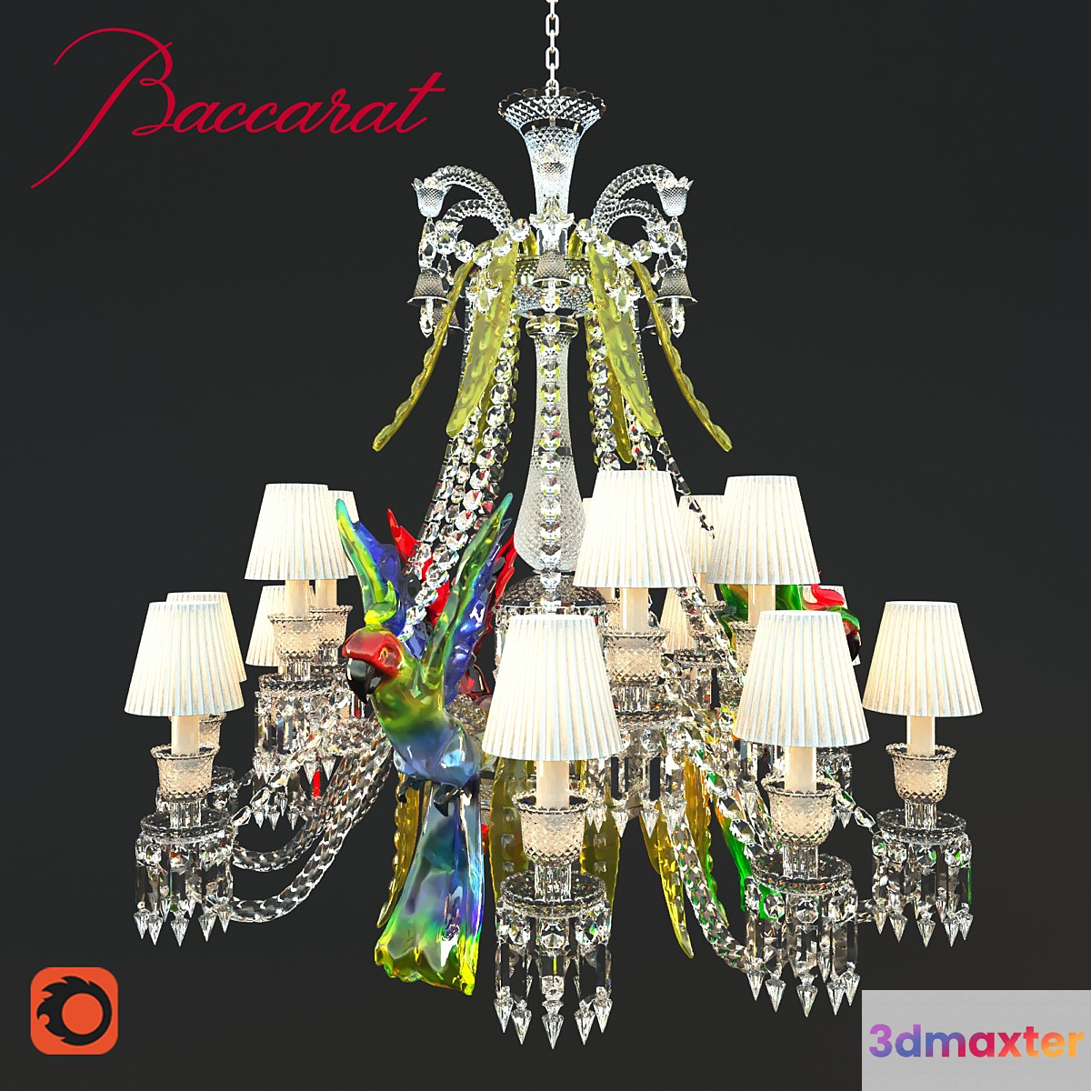 Baccarat - Zenith Collection with parrots 3D Max